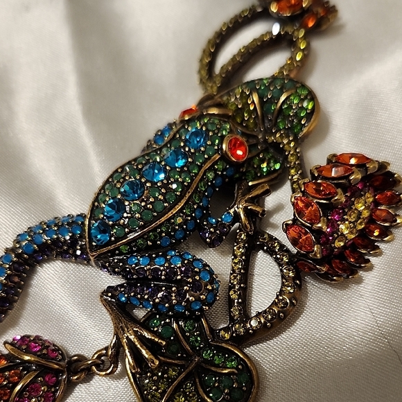 Heidi Daus Turquoise and Multicolor Frog Necklace - Picture 6 of 8
